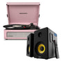 Crosley Voyager Bluetooth Portable Turntable - Amethyst + Bundled Majority D40X Bluetooth Speakers - Black