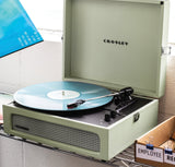 Crosley Voyager Sage - Bluetooth Portable Turntable  & Record Storage Crate - 45-Degree Angle