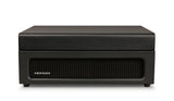 Crosley Voyager Bluetooth Portable Turntable - Black + Bundled Crosley Record Storage Display Stand - Close-Up Angle