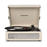 Crosley Voyager Bluetooth Portable Turntable - Dune + Bundled Crosley Record Storage Display Stand - Side View