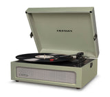 Crosley Voyager Bluetooth Portable Turntable - Sage + Bundled Crosley Record Storage Display Stand - Top-Down View