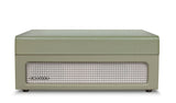 Crosley Voyager Bluetooth Portable Turntable - Sage + Bundled Crosley Record Storage Display Stand - Close-Up Angle