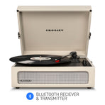 Crosley Voyager portable Bluetooth suitcase turntable in Dune, cueing lever and pitch control