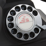 GPO Retro 200 Rotary Telephone - Black - Front View