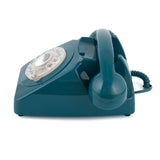 GPO Retro 746 Rotary Telephone - Azure Blue - 45-Degree Angle