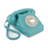 GPO Retro 746 Rotary Telephone - Blue - Top-Down View
