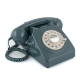 GPO Retro 746 Rotary Telephone - Grey - Top-Down View