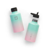 Iron Flask Wide Mouth Bottle with Spout Lid, Bubble Gum - 64oz/1900ml - Front View