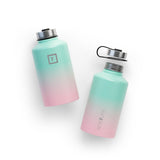 Iron Flask Wide Mouth Bottle with Spout Lid, Bubble Gum - 64oz/1900ml - Top-Down View