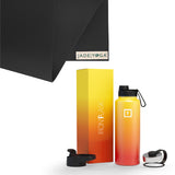 Jade Yoga Harmony Mat- Black & Iron Flask Wide Mouth Bottle with Spout Lid, Fire, 32oz/950ml Bundle - Front View