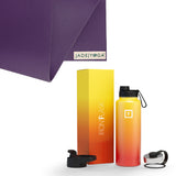 Jade Yoga Harmony Mat - Purple & Iron Flask Wide Mouth Bottle with Spout Lid, Fire, 32oz/950ml Bundle - Front View