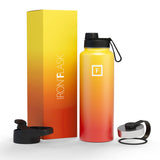 Jade Yoga Harmony Mat - Purple & Iron Flask Wide Mouth Bottle with Spout Lid, Fire, 32oz/950ml Bundle - Side View