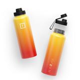 Jade Yoga Harmony Mat - Purple & Iron Flask Wide Mouth Bottle with Spout Lid, Fire, 32oz/950ml Bundle - 45-Degree Angle