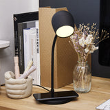 Kreafunk Ellie Lamp W/ Qi Charger And Bluetooth Speaker - Black - Front View