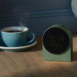 Kreafunk Ivy Alarm Clock W/ Bluetooth Speaker - Nordic Green - Front View