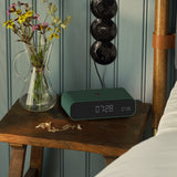 Kreafunk Wakie Alarm Clock Qi Charger + Bluetooth - Nordic Green - Front View
