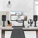 Kanto H1 Universal Desktop Headphone Stand, Black - Rear View