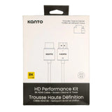 Kanto HD Performance Kit - Screen Cleaner, Microfibre Towel, 8K HDMI Cable, 2mtr - 45-Degree Angle