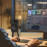 Kanto ORA4 140W Powered Reference Speakers with USB-C Input and Bluetooth - Black, Pair - Side View