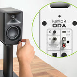 Kanto ORA4 140W Powered Reference Speakers with USB-C Input and Bluetooth - White, Pair