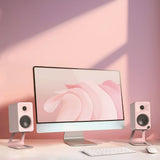 Kanto ORA 100W Powered Reference Desktop Computer Speakers with Bluetooth 5.0 Pink - Front View