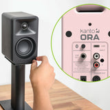 Kanto ORA 100W Powered Reference Desktop Computer Speakers with Bluetooth 5.0 Pink - 45-Degree Angle