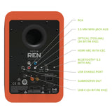 Kanto REN 200W Powered Bookshelf Speakers with HDMI ARC, USB-C, and Bluetooth 5.3 - Matte Orange, Pair - Front View