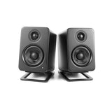 Kanto S2 Angled Desktop Speaker Stands for Small Speakers - Pair, Black - Side View