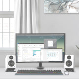 Kanto S2 Angled Desktop Speaker Stands for Small Speakers - Pair, Black - Front View