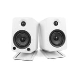 Kanto S4W Angled Desktop Speaker Stands for Midsize Speakers - Pair, White - Rear View