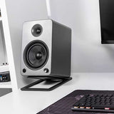 Kanto S6 Angled Desktop Speaker Stands for Large Speakers - Pair, Black - Front View