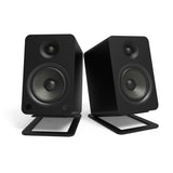 Kanto S6 Angled Desktop Speaker Stands for Large Speakers - Pair, Black - Side View