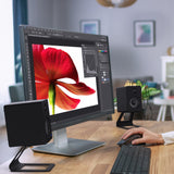 Kanto SE2 Elevated Desktop Speaker Stands for Small Speakers - Pair, Black - Front View