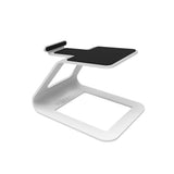 Kanto SE2W Elevated Desktop Speaker Stands for Small Speakers - Pair, White - Side View