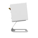 Kanto SE2W Elevated Desktop Speaker Stands for Small Speakers - Pair, White - Close-Up Angle