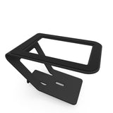 Kanto SE4 Elevated Desktop Speaker Stands for Midsize Speakers - Pair, Black - Side View