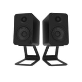 Kanto SE4 Elevated Desktop Speaker Stands for Midsize Speakers - Pair, Black - 45-Degree Angle