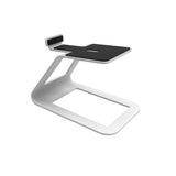 Kanto SE4W Elevated Desktop Speaker Stands for Midsize Speakers - Pair, White - Front View