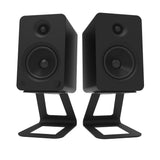 Kanto SE6 Elevated Desktop Speaker Stands for Large Speakers - Pair, Black - Front View