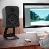 Kanto SE6 Elevated Desktop Speaker Stands for Large Speakers - Pair, Black - Rear View