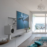 Kanto SP6HDW 6 Tall Universal Desktop Speaker Stand - Pair, White - Front View