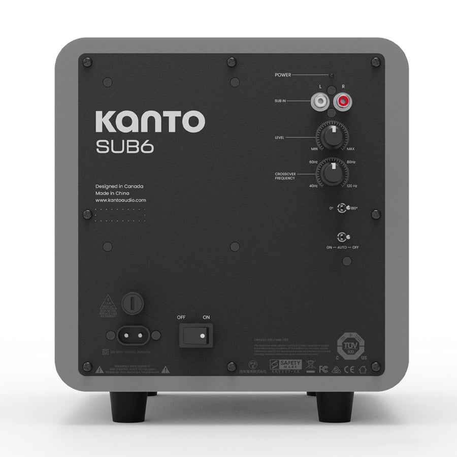 Limited Edition - Kanto SUB6 200W 6" Sealed Powered Subwoofer, Matte Grey
