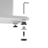 Kanto SX22W 22 Tall Fillable Speaker Stands with Isolation Feet - Pair, White - Close-Up Angle