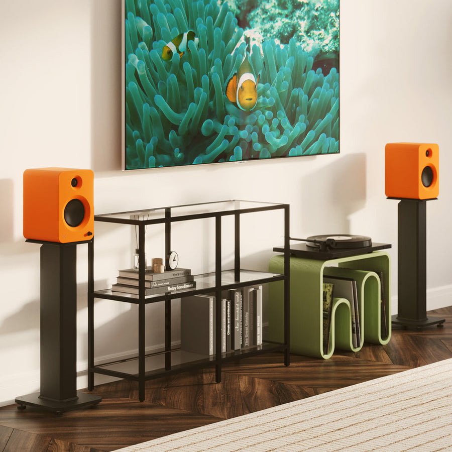Kanto SX30 30" Tall Fillable Speaker Stands with Isolation Feet - Pair, Black