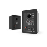 Kanto TUK 260W Powered Bookshelf Speakers with Headphone Out, USB Input, Dedicated Phono Pre-amp, Bluetooth - Pair, Matte Black - Top-Down View