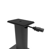 Kanto YU4 140W Powered Bookshelf Speakers with Bluetooth and Phono Preamp - Pair, Bamboo with SP9 Black Stand Bundle - Close-Up Angle