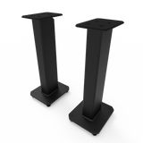 Kanto YU4 140W Powered Bookshelf Speakers with Bluetooth and Phono Preamp - Pair, Bamboo with SX26 Black Stand Bundle - Rear View