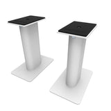 Kanto YU4 140W Powered Bookshelf Speakers with Bluetooth and Phono Preamp - Pair, Matte White with SP9W White Stand Bundle - Front View
