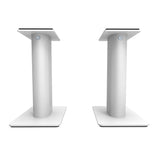 Kanto YU4 140W Powered Bookshelf Speakers with Bluetooth and Phono Preamp - Pair, Matte White with SP9W White Stand Bundle - Side View