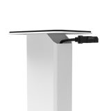 Kanto YU4 140W Powered Bookshelf Speakers with Bluetooth and Phono Preamp - Pair, Matte White with SX22W White Stand Bundle - Low Angle